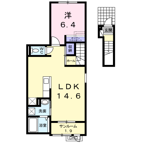 フェリオ河渡 201 間取り図