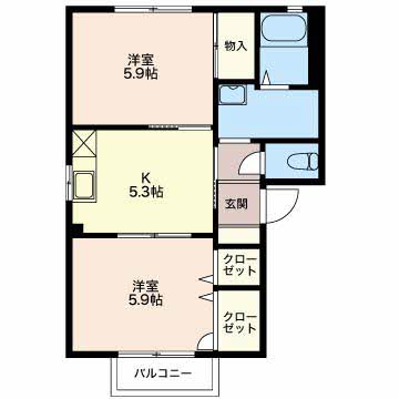 ラ プランタン 0201 間取り図