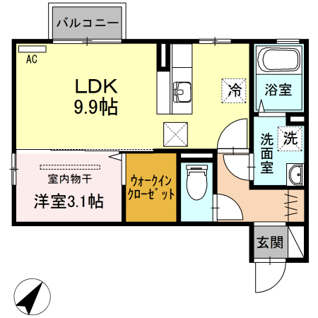 ラ・ランド上新栄　A 102 間取り図