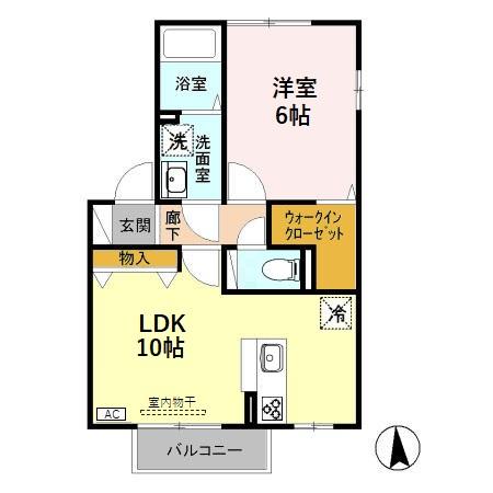 クレア Ｂ 201 間取り図