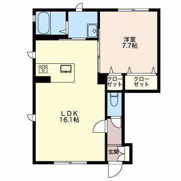 ガーデンシティ長倉　E 101 間取り図