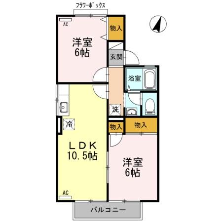 ブルームパレス Ｄ 202 間取り図