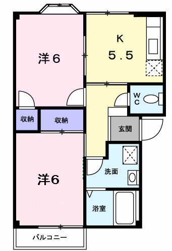 グランドール１ 202 間取り図