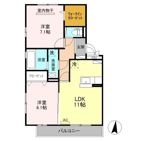 ラ・フォンテーヌ 202 間取り図