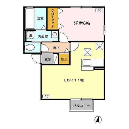 アトリオ小新 Ａ 105 間取り図