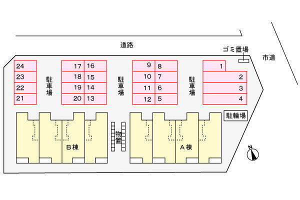 サンプラザ新崎Ａ 204 駐車場