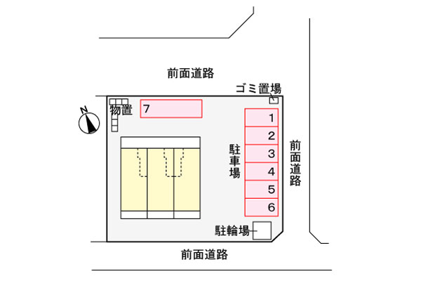 パークサイド セレノ 203 駐車場