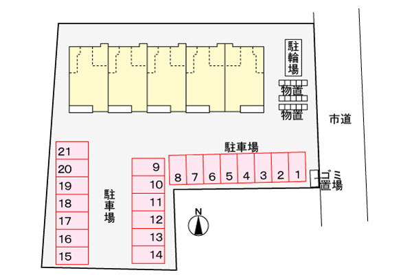プレジール 101 駐車場