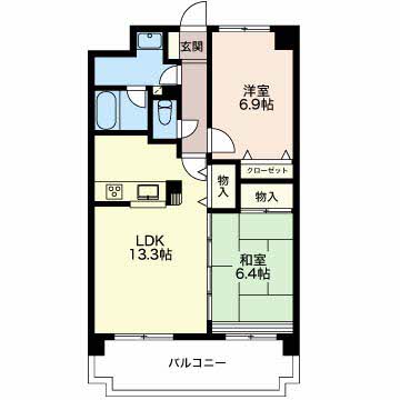 パンシャトー 0605 間取り図