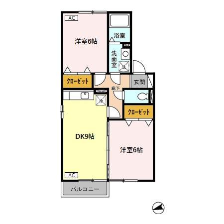 フラッツウィンド Ａ/Ｂ B202 間取り図