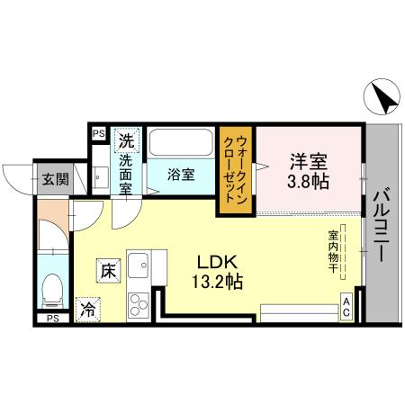 D-ROOM川端町 103 間取り図
