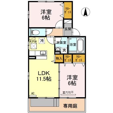 メゾン･ドゥジェーム Ｂ 102 間取り図
