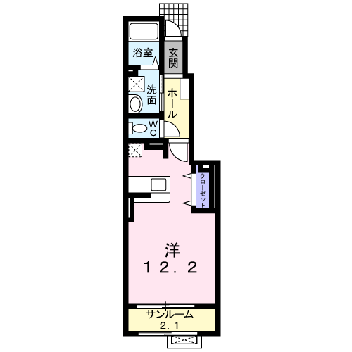星六　弐号館 101 間取り図