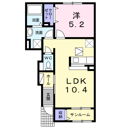 ベル　パラダイスＡ 102 間取り図