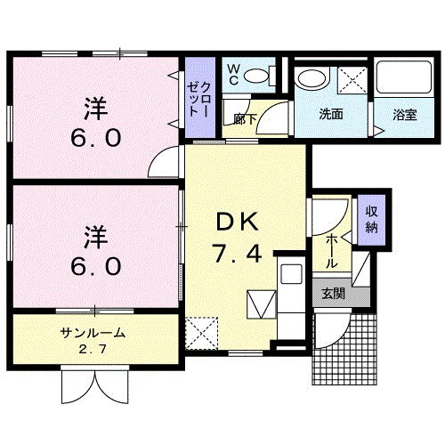 ソレイユ 101 間取り図