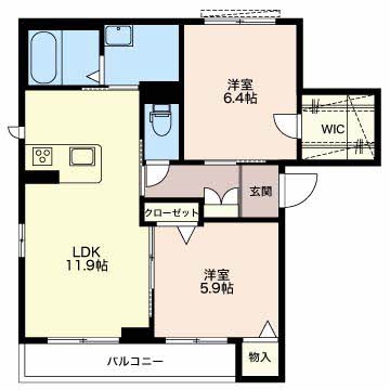 アンルミエール 0201 間取り図