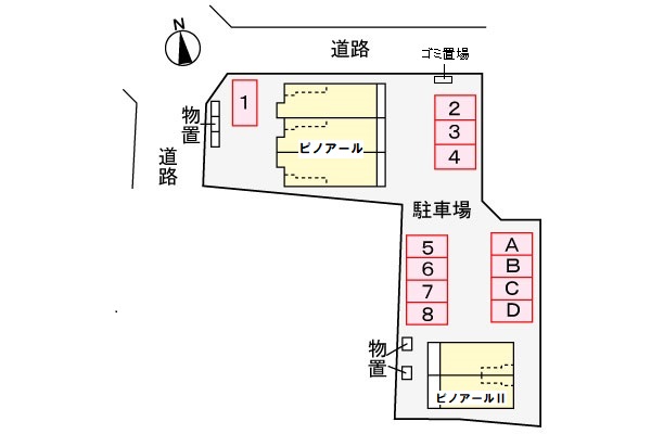 ピノアール Ⅱ 202 駐車場