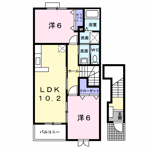 メゾンドシンフォニー 202 間取り図
