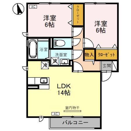 プルーリオン　S棟 201 間取り図