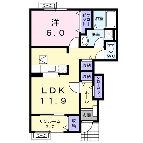 ベルソレイユ 101 間取り図