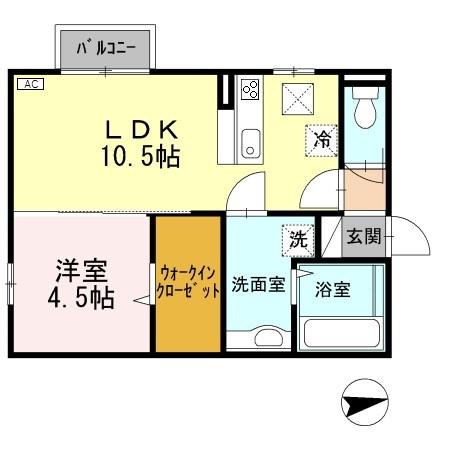 セブンワンテンＫ 105 間取り図