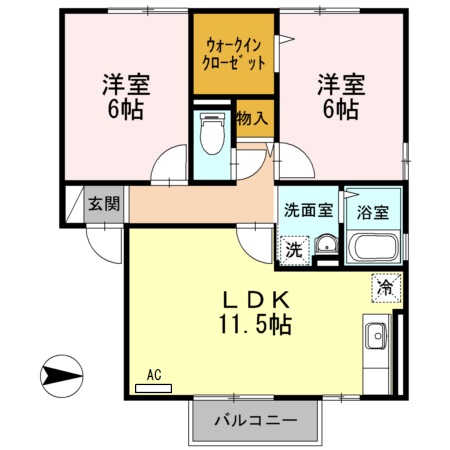デラルーナ 202 間取り図