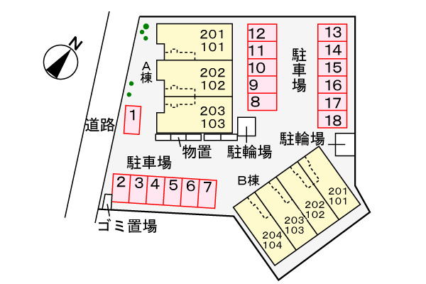 サン パティオＢ 202 駐車場