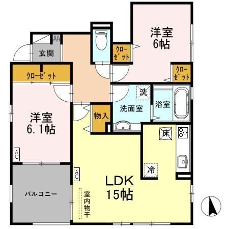 プレジール美沢 Ｆ 101 間取り図