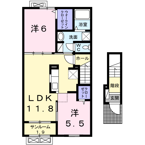 メリー エスペランデ 202 間取り図