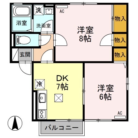 サンモールヴィレッジ　Ｃ 105 間取り図