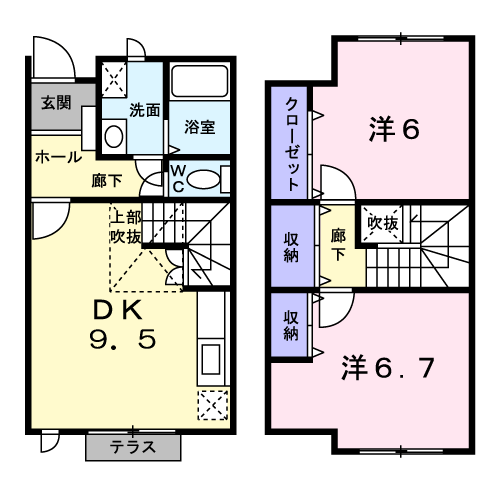 ガーネット新中浜 101 間取り図