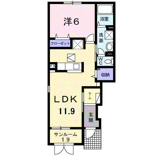 アドリアーノ Ａ 101 間取り図