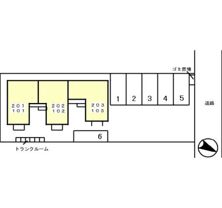 グランメール 203 駐車場