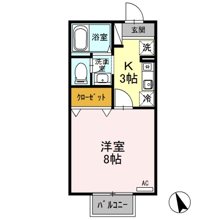 アメニティーハウス 101 間取り図