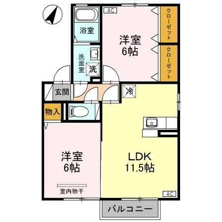 オリーブ B 201 間取り図