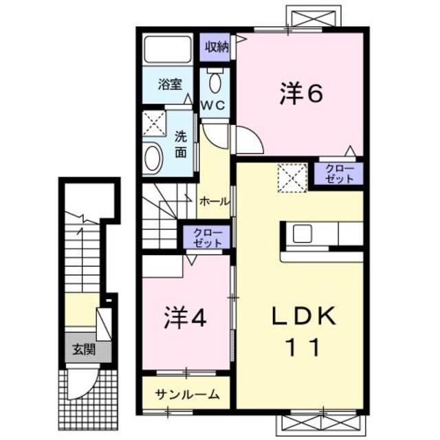 ビューレインボーⅤ 202 間取り図