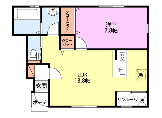 Ｋａｃｃ２１３亀田 105 間取り図