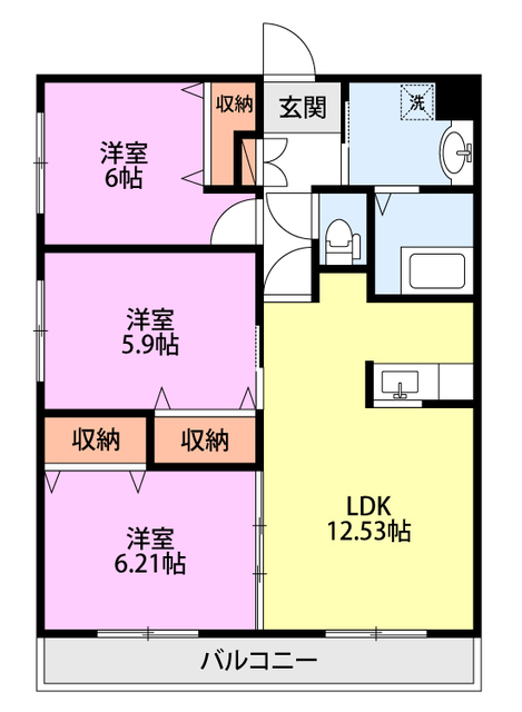 シャンフルール 101 間取り図