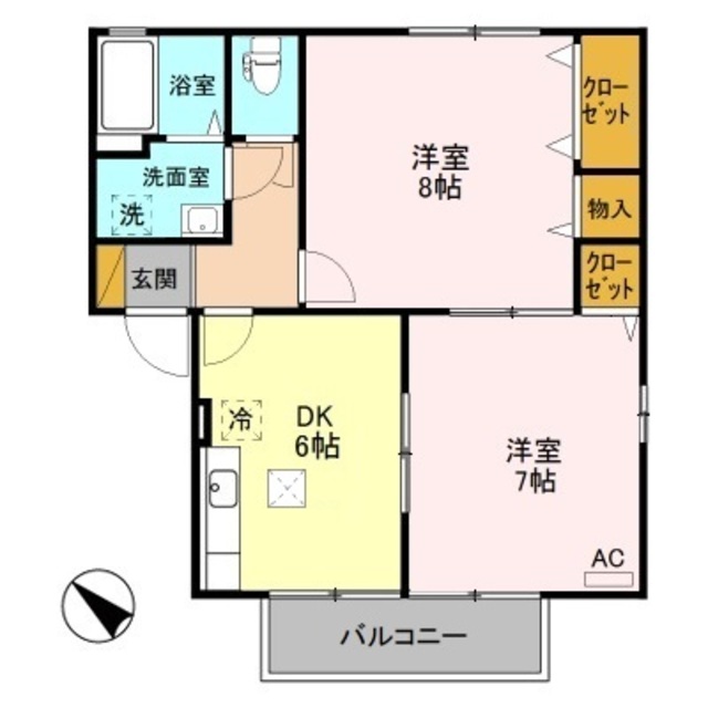ハピネスクローバー 102 間取り図