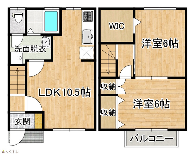ノーブルハイム喜多町Ｂ 2 間取り図