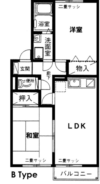 セジュールミシマ 203 間取り図