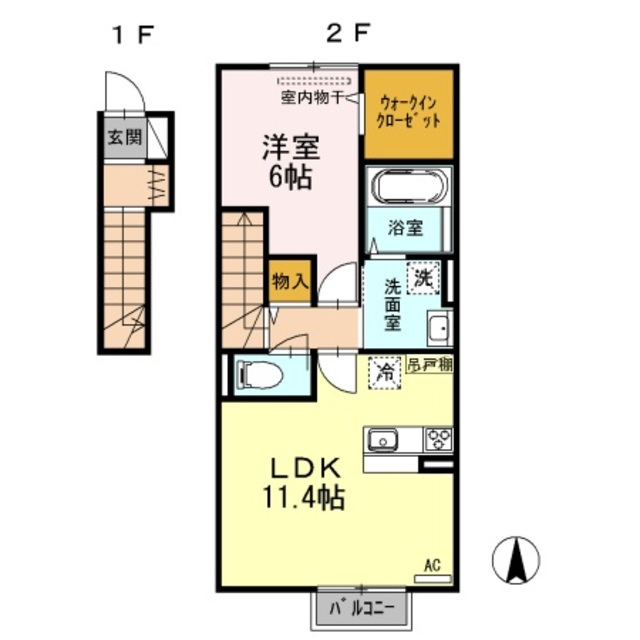 エスポワール美沢 206 間取り図