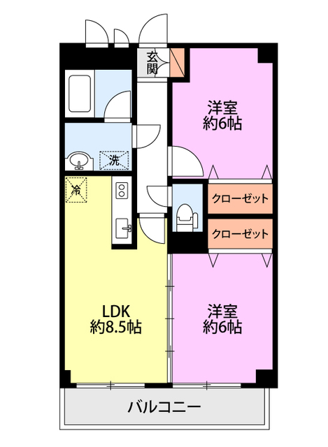 セレッソ真砂 206 間取り図