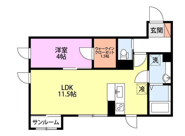 ラフィネ宮内駅前 1C 間取り図