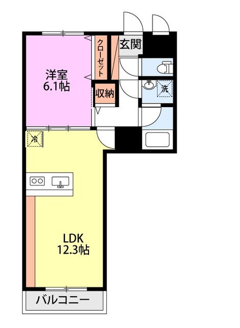 ホポロ大形本町 208 間取り図
