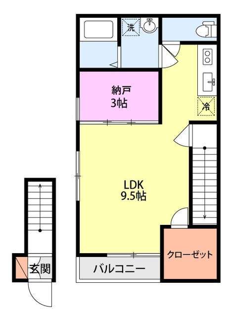 クレストコート公園前B 202 間取り図
