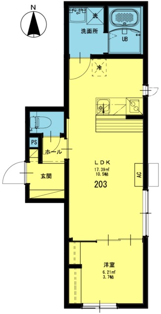 カーサ川崎 203 間取り図