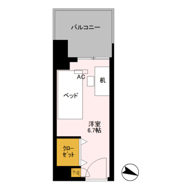 ロイヤルパークスＥＲ万代　Ｓｈａｒｅ万代 306H 間取り図