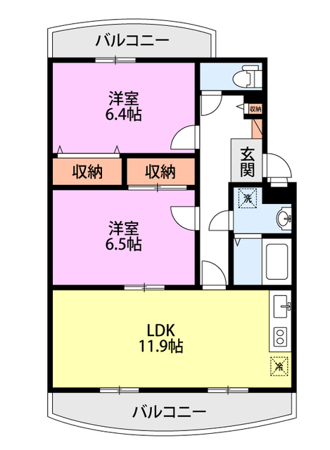 シャルム弐番館 205 間取り図