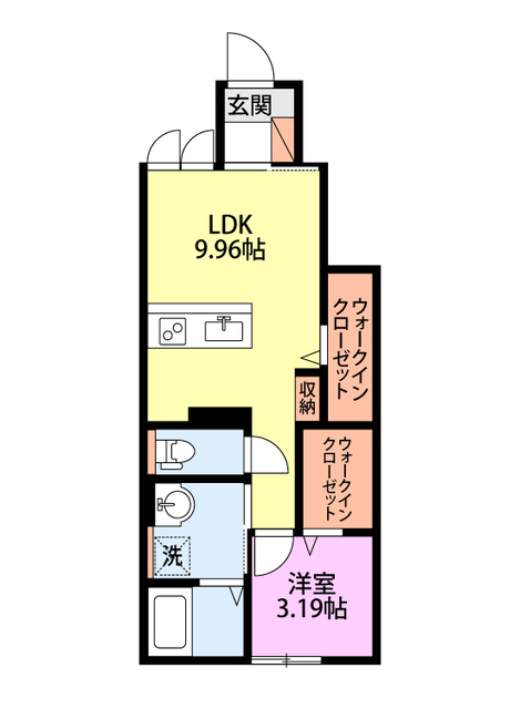 リビンド扇町　Ⅱ棟 104 間取り図